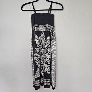 Shoreline Black White Mandalla Bandana Fit Flare Size S/M‎